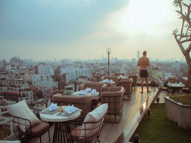 Coffee Shop in Hanoi - Skyline Hanoi Restaurant View